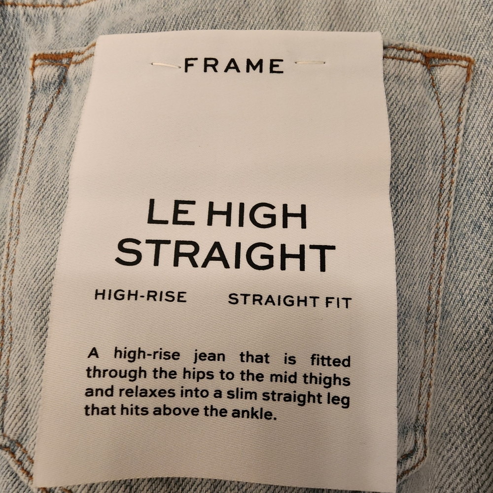 FRAME Le High Straight Denim Jean in Winslow Size 26 - Picture 10 of 16